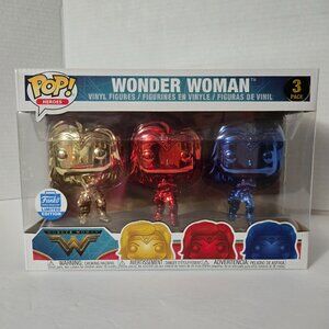 Pop! Heroes - Wonder Woman Chrome 3 Pack - Funko Limited Edition